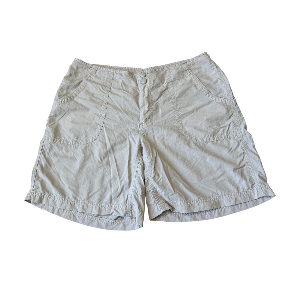 L.L. Bean size 14 shorts; Tan, lightweight; quick dry performance fabric